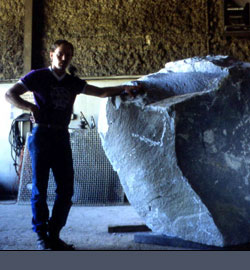 Artist during construction at Luck Stone facilities