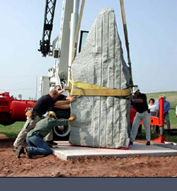 leveling monument during installation