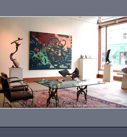 Vermont granite, bronze, stainless steel, ht 11'h(at Van Alstine Studios during construction) 